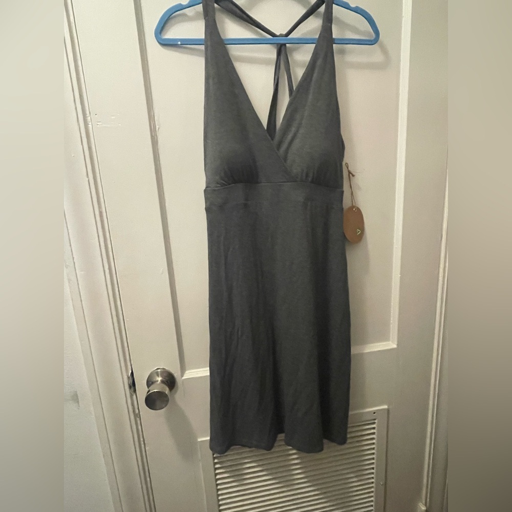 Dakini Elegant Gray Halter Dress